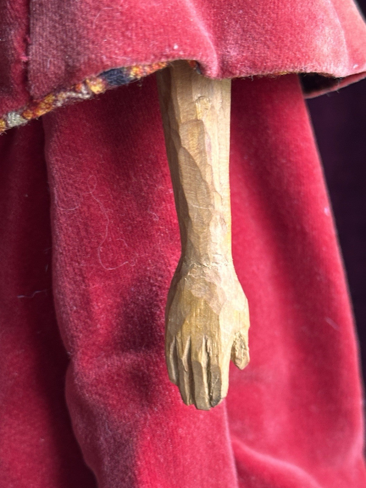 Vintage 1966 Hand-Carved 16” Peg-Jointed Grodnertal Style Wooden Peddler Doll