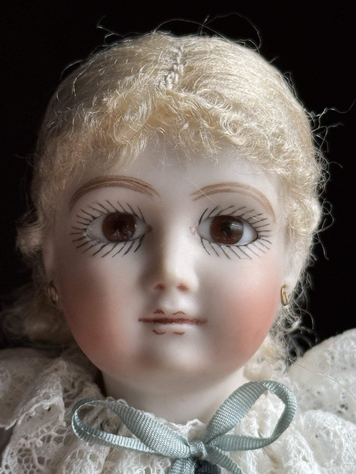 Miniature Cathy Hansen 7” Porcelain Repro of Antique French Mignonette Doll