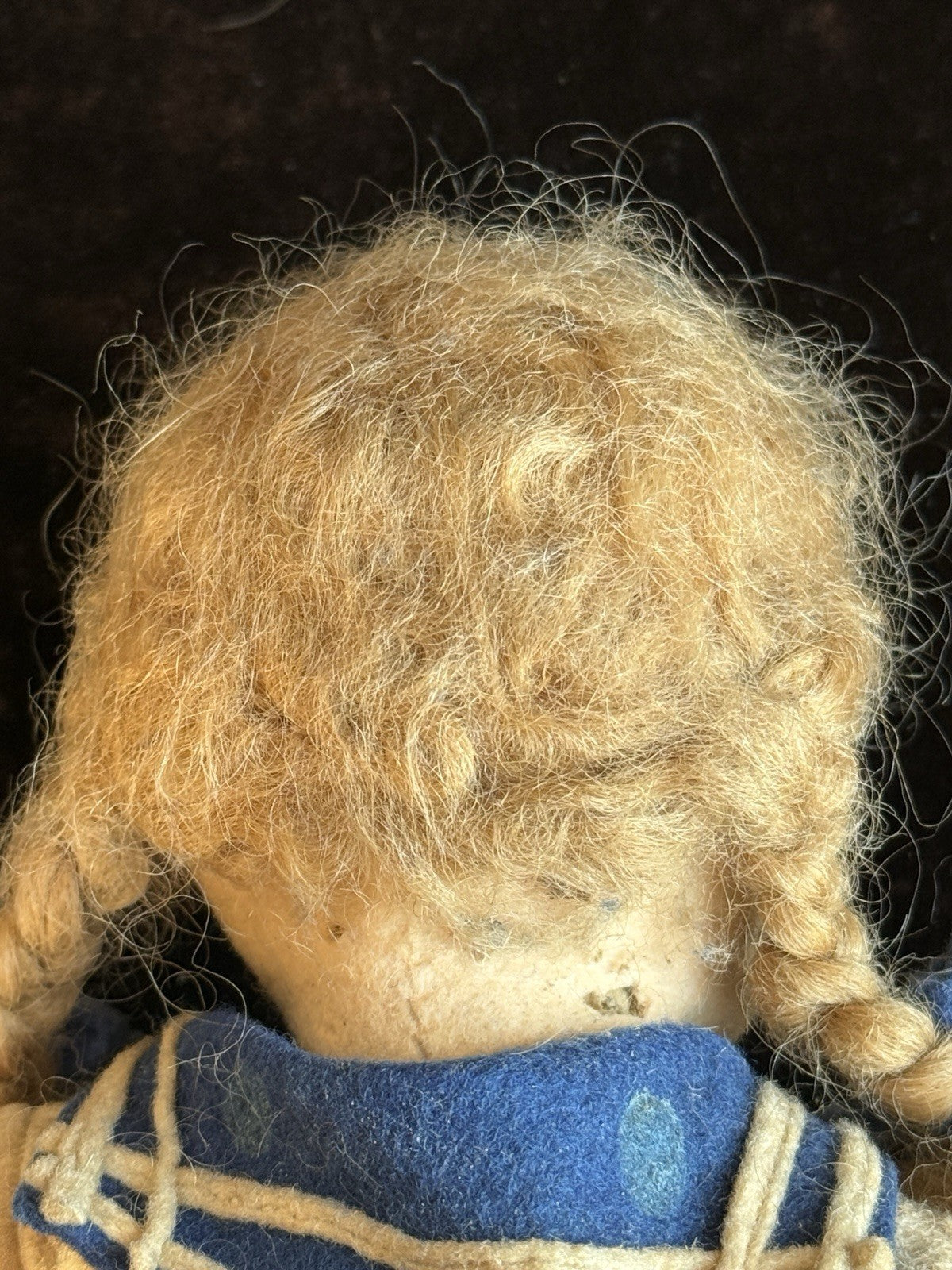 Vintage 9.75” Lenci Style Felt Cloth Character Girl Doll