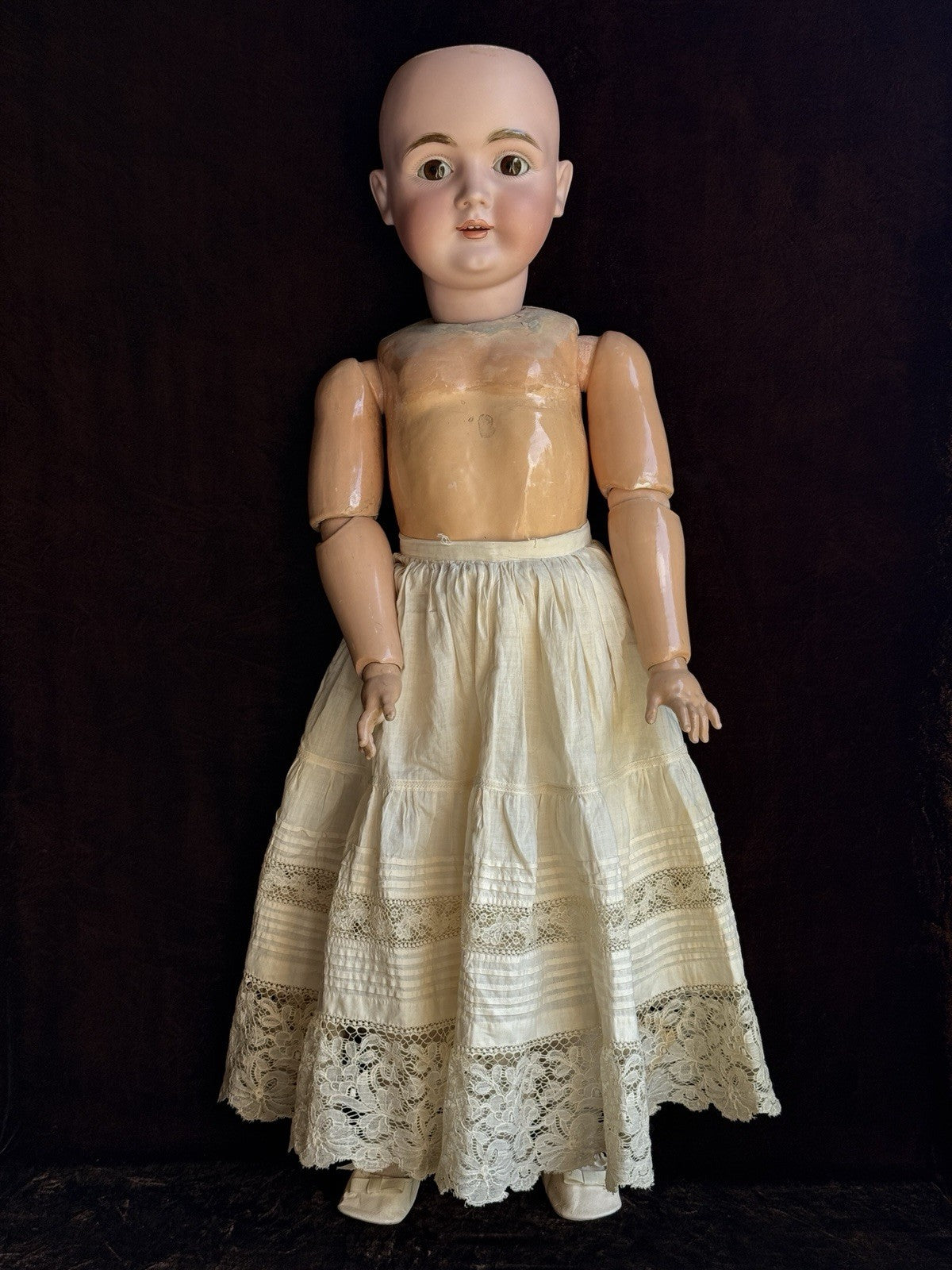 Large Antique German 30” Kestner 164 Bisque Head Doll