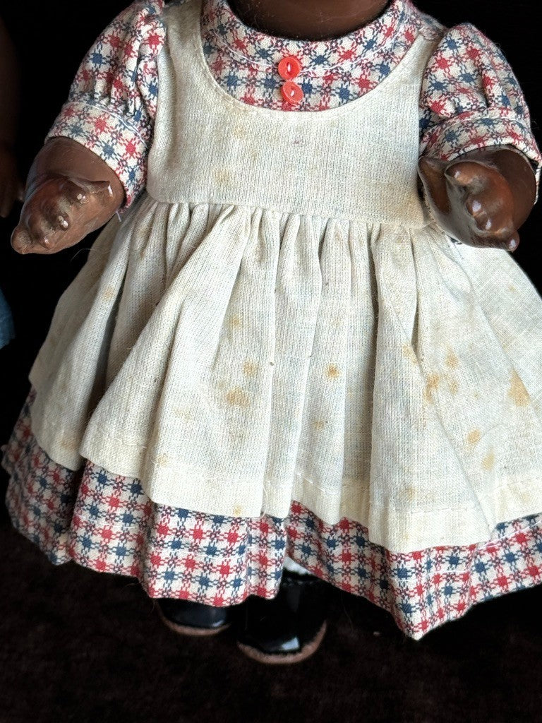 Pair of Vintage Composition Vernon Seeley Campbell Kids Dark Complexion Dolls