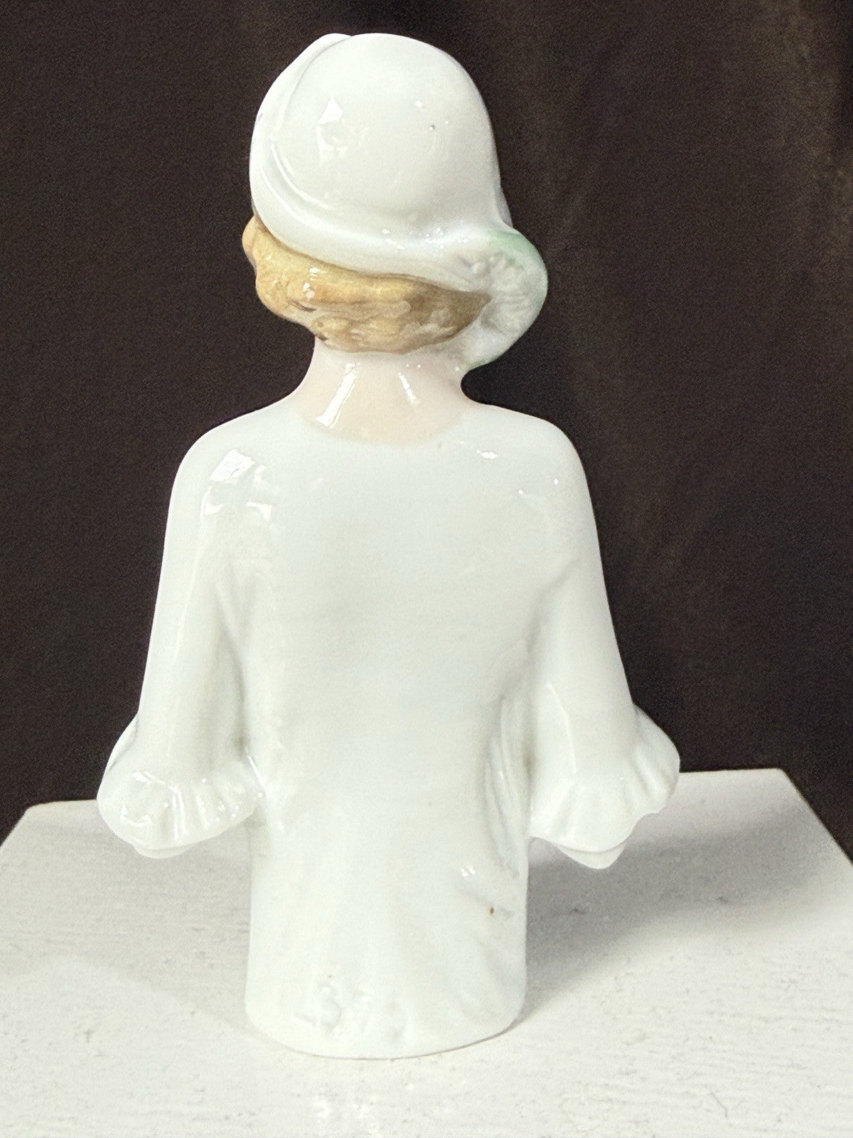 Antique German Art Deco Flapper Pin Cushion 4” Half Doll Arms Attached