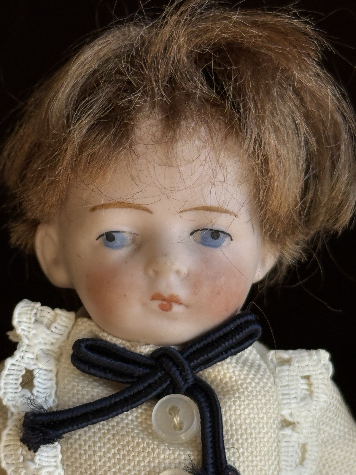 Antique German 4.75” All Bisque Limbach Mignonette Boy Doll