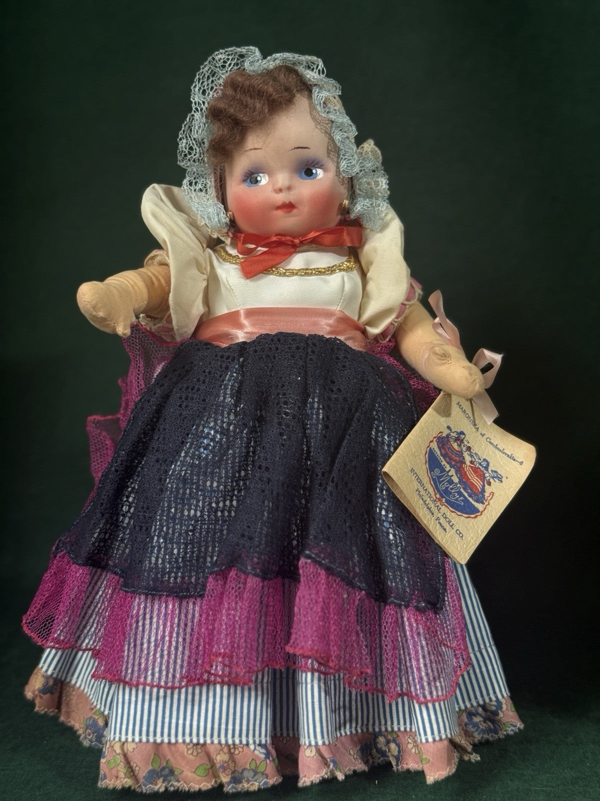 Lot Of 2 Cloth Mask-Face International Dolls; Original Box