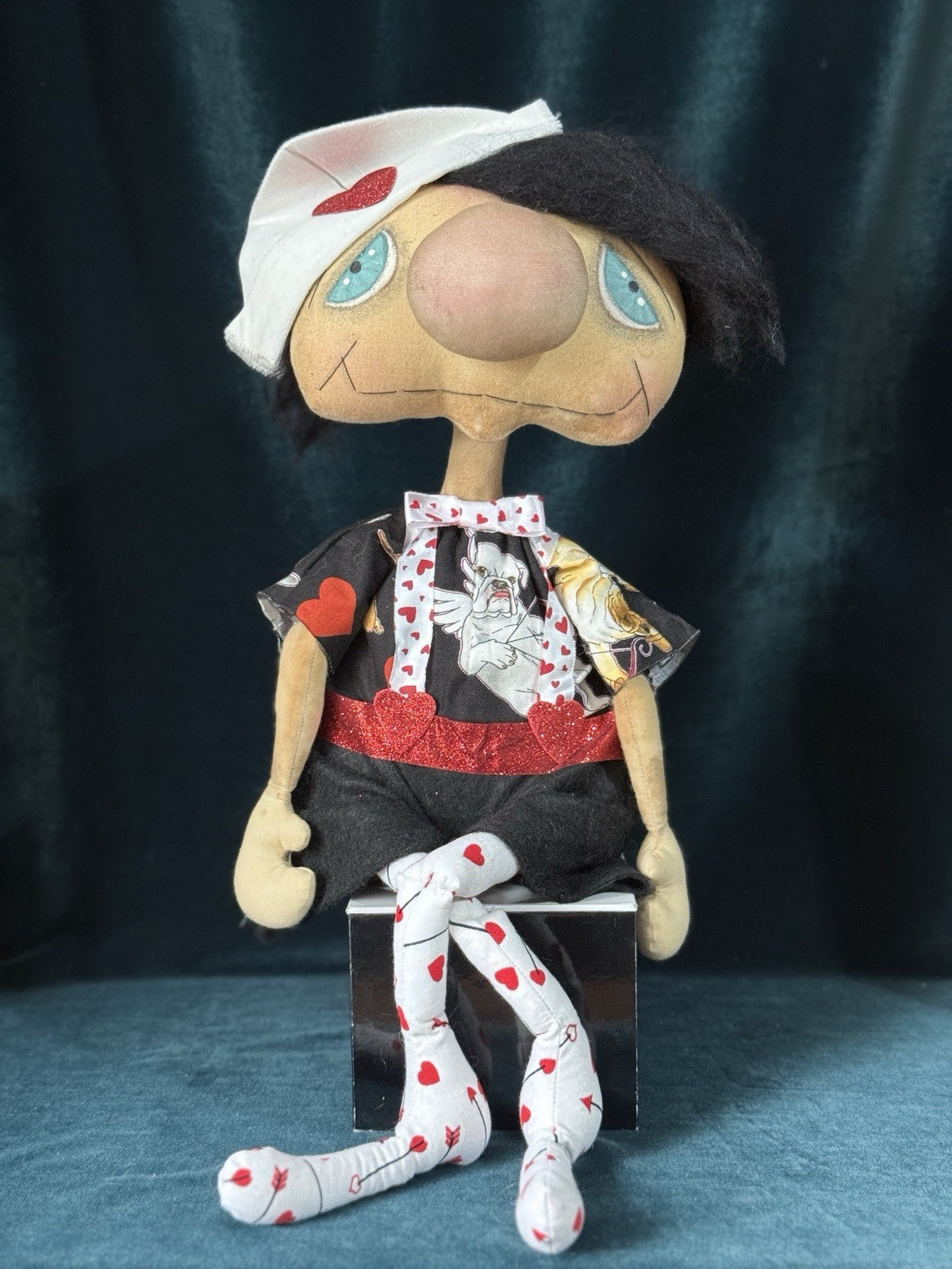 Lot Of 2 OOAK Artist Handmade Whimsical Cloth 22” Doll