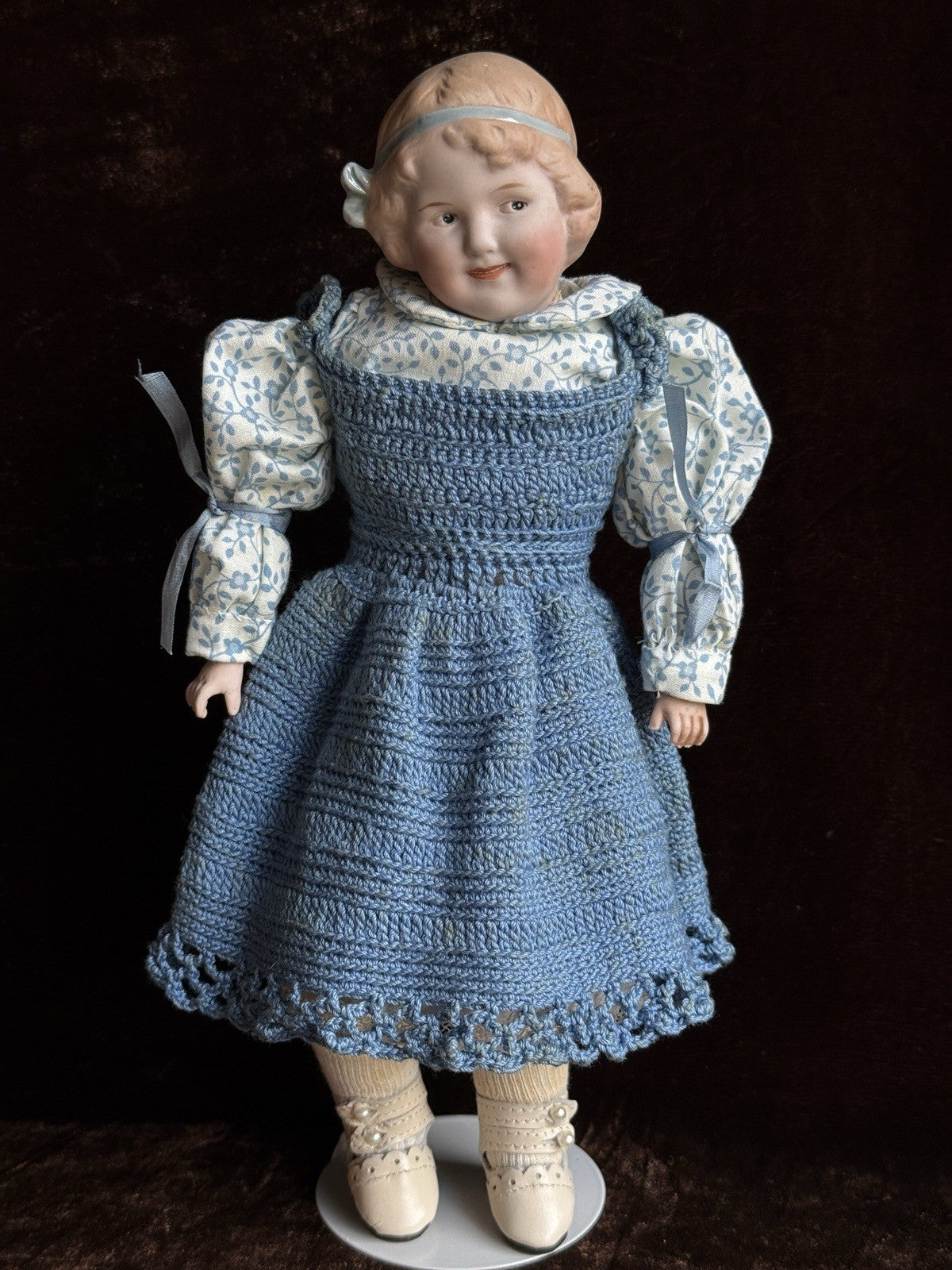 Antique German 11” Gebruder Heubach Coquette Bisque Shoulder Head Character Doll