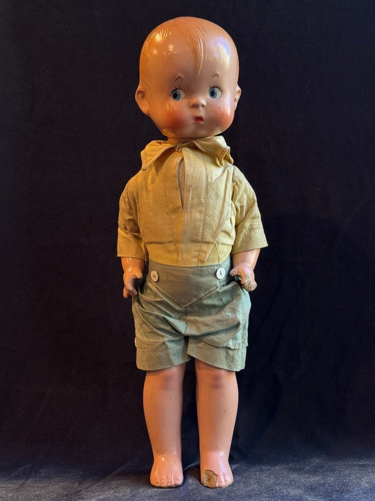 Early Vintage American Effanbee 14.5” Composition Skippy Character Boy Doll