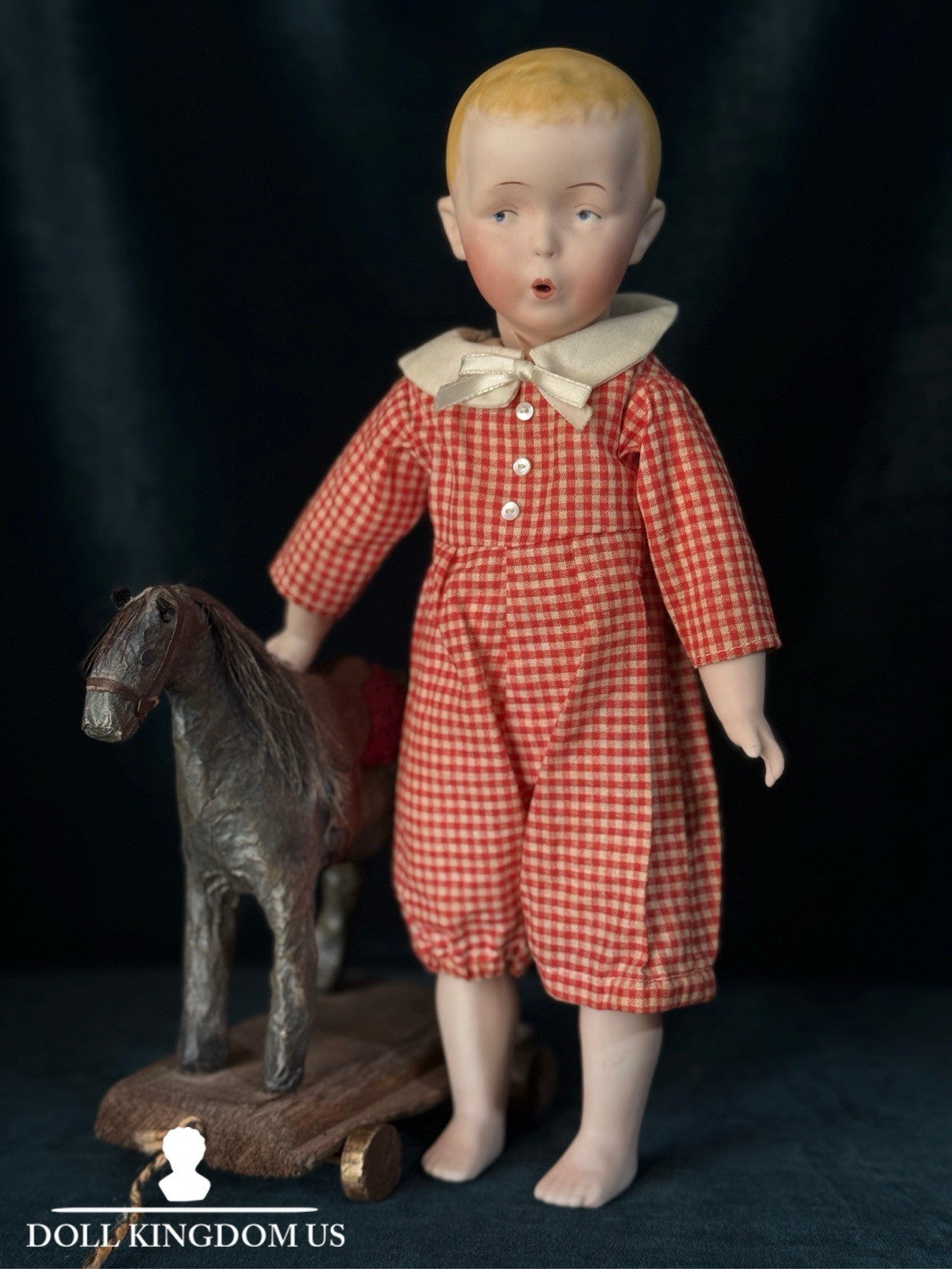 Reproduction Of Antique Gebruder Heubach “Whistling Jim” Character Boy 13” Doll