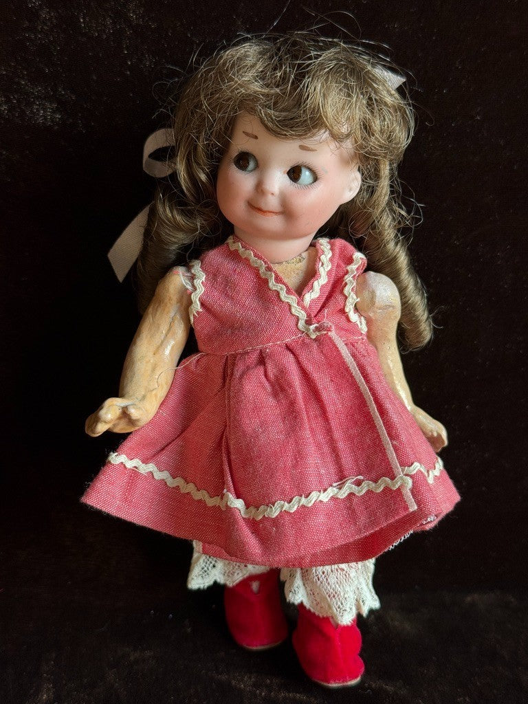Antique German Marseille Borgfeldt 253 Googly Eyes Nobbi Kid Bisque Head Doll