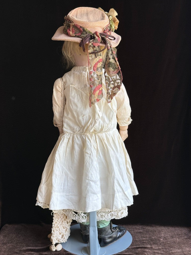 Large Antique German 27” Kestner 214 Bisque Head Doll