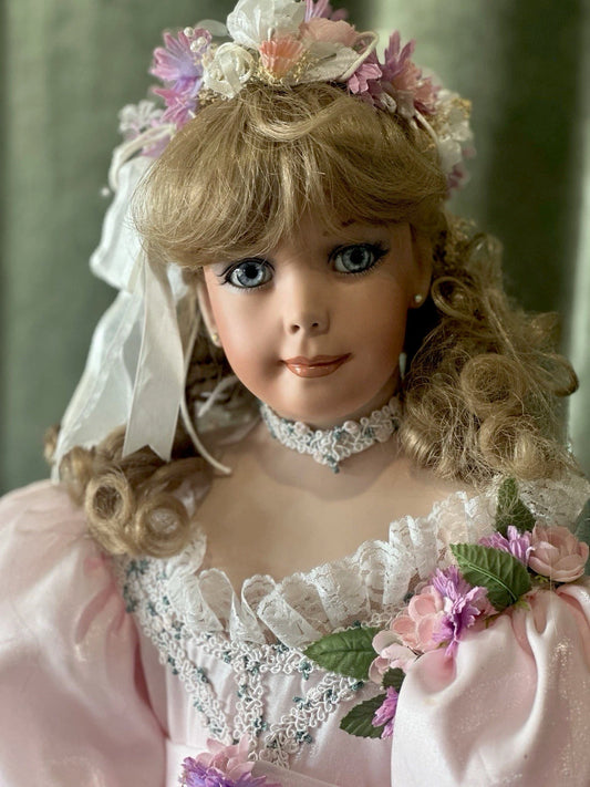 Collectible Large 42” Porcelain Doll “Summer ” by Rustie LE 1500 COA/Stand