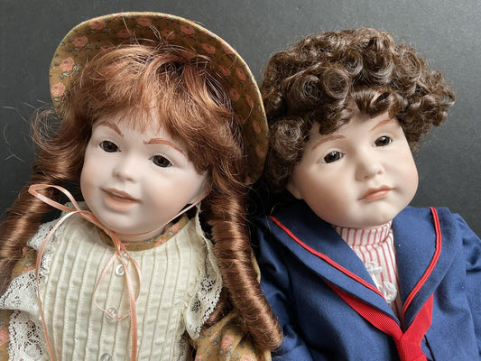 2 Vintage Reproduction Dolls Kammer Reinhardt 114, SFBJ Laughing Jumeau