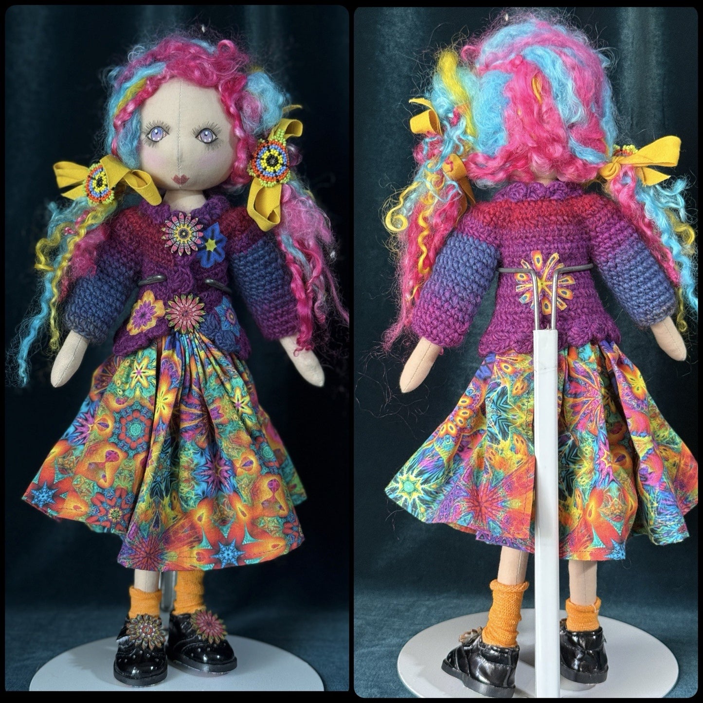 Lot Of 8 Artist Collectible Whimsical Cloth Dolls