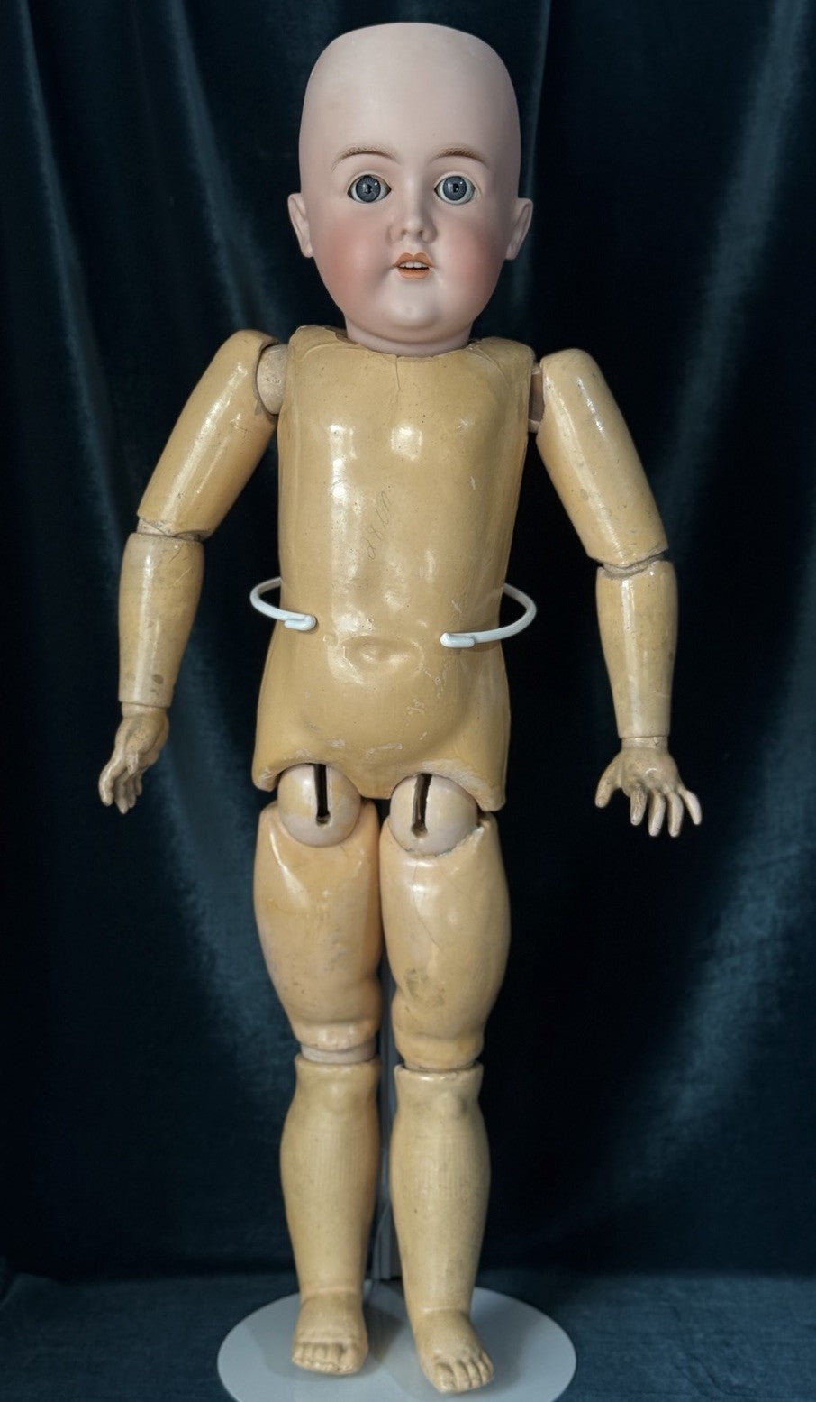 Antique German Karl Hartmann 28” Doll Bisque Head Composition Body-Damaged