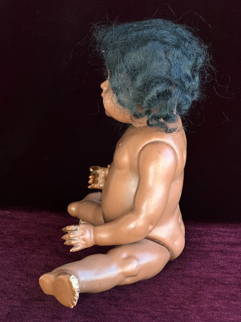 Rare Antique German (?) Koenig Wernicke (?) Dark Complexion Baby Toddler Doll