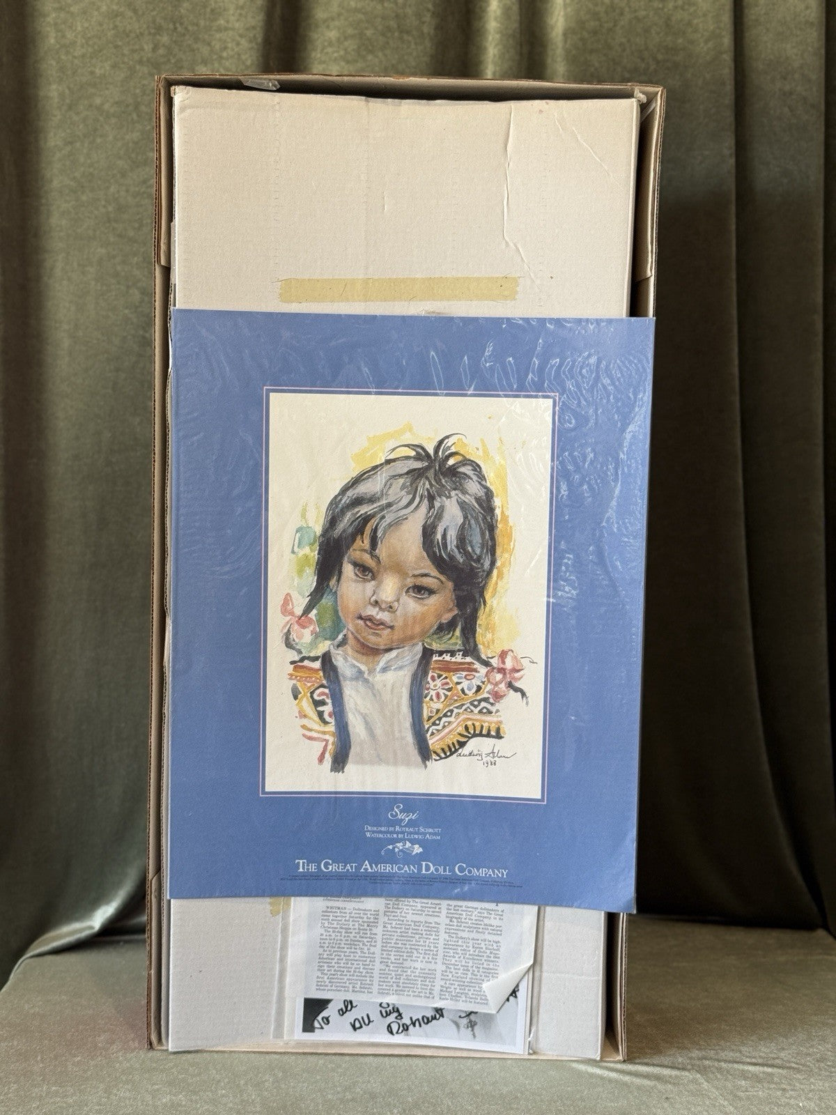 Rotraut Schrott Native American Indian 29” Vinyl Doll “Suzi” GADCO art print/box