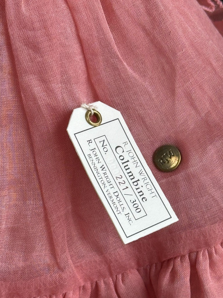 Collectible John Wright Columbine 15" Cloth Felt Doll LE 300 in Box