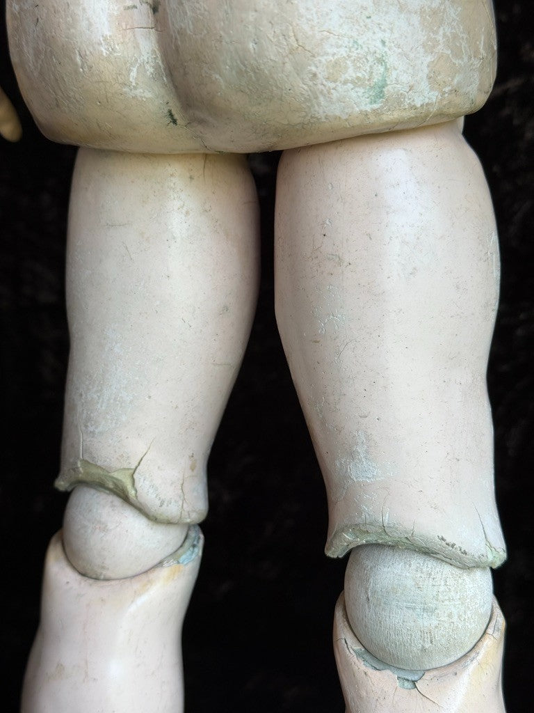 Antique German 25” Armand Marseille 996 Bisque Socket Head Toddler Doll