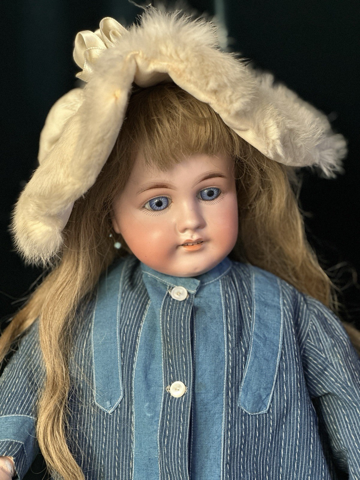 Antique German 23” Gebruder Kuhnlenz 44.31 DEP Bisque Head Doll
