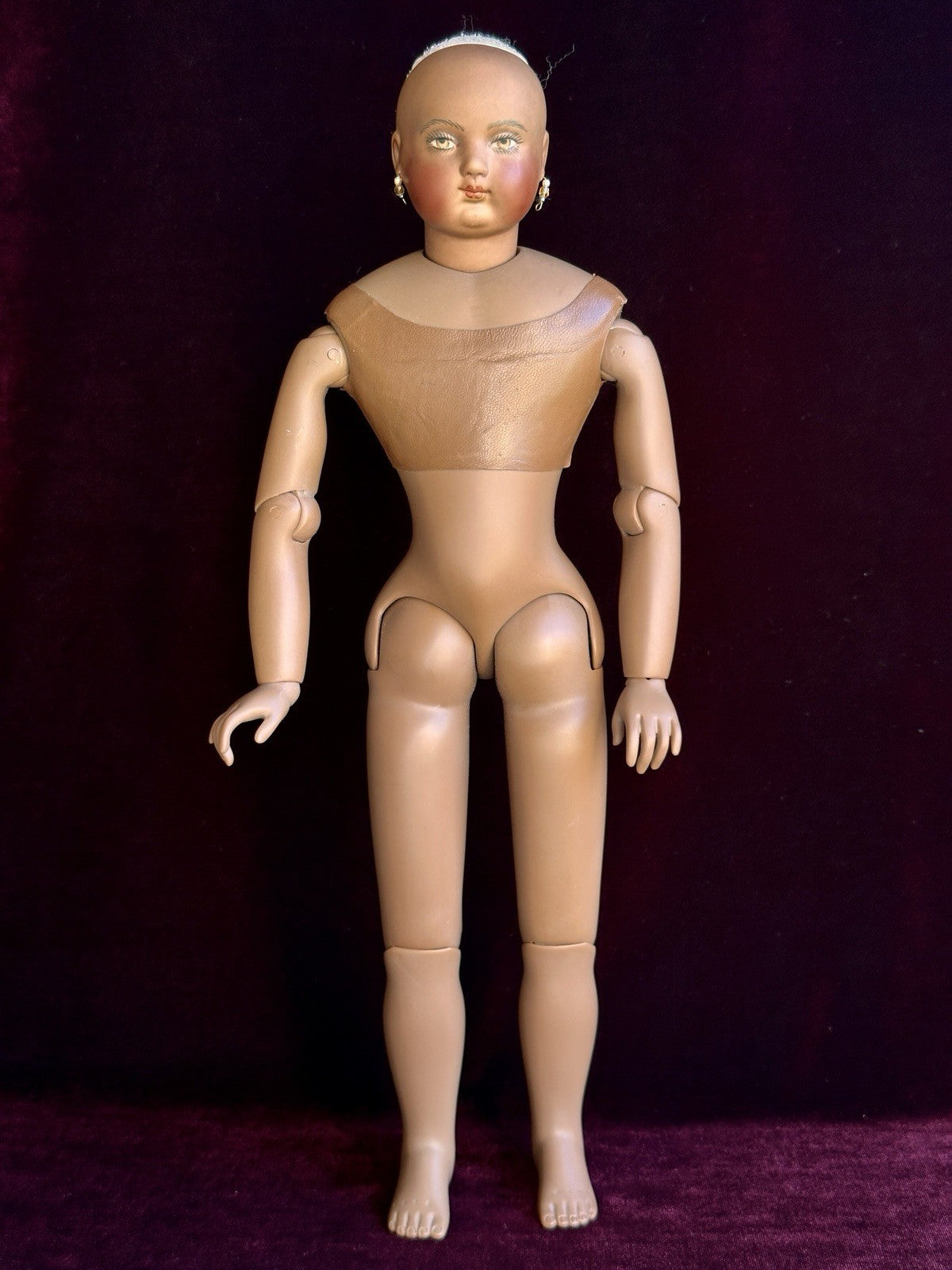 Rare 15” Dark Complexion Porcelain Repro of Antique French Huret Fashion Doll