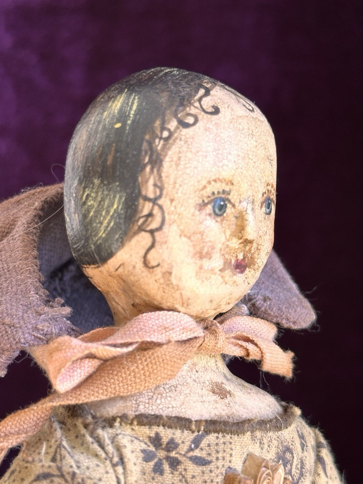 Vintage 9.5” Cloth Artist Reproduction of Antique Victorian Doll
