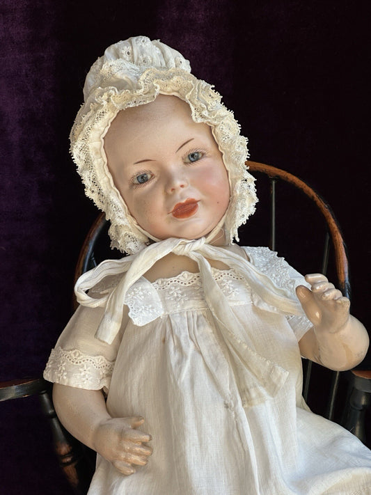 Antique French 13” SFBJ 226 Bisque Head Character Baby Doll Restored