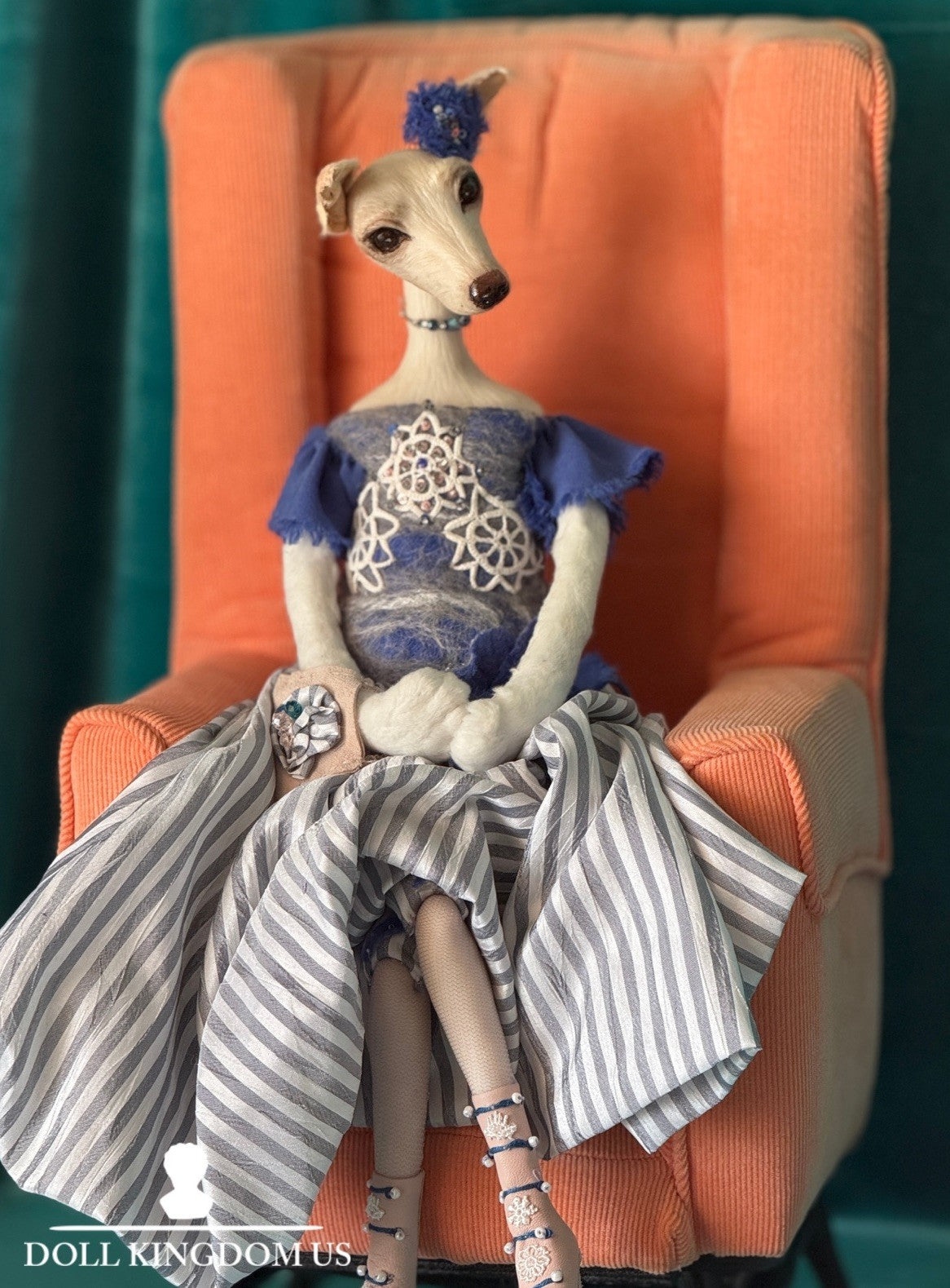 OOAK Artist Handmade Polymer Clay Poseable  Dog 15” Doll Toy by IrinaParfiDolls