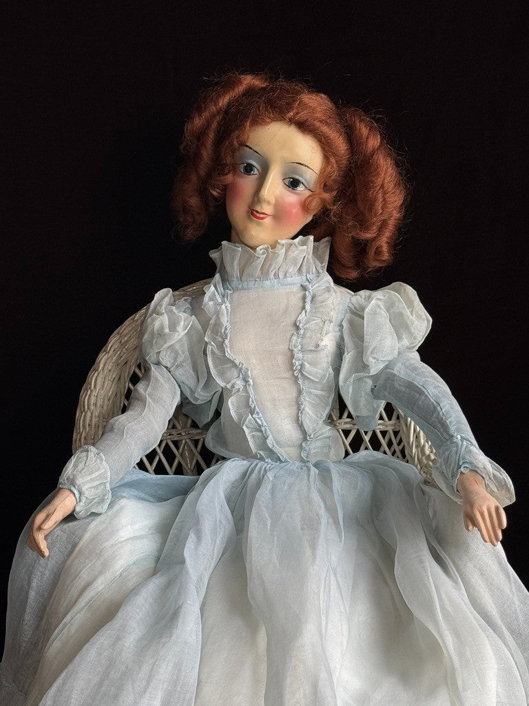 Rare Vintage American 28" Anita Novelty Co Composition Art Deco Boudoir Doll
