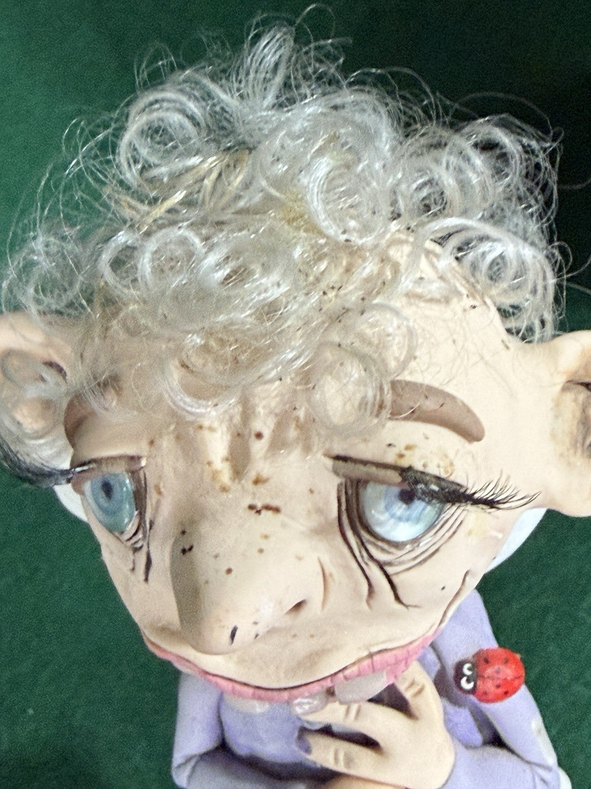 OOAK Artist 10” Mixed Media Clay Doll “Molly Goblin” by RosannasArtClay