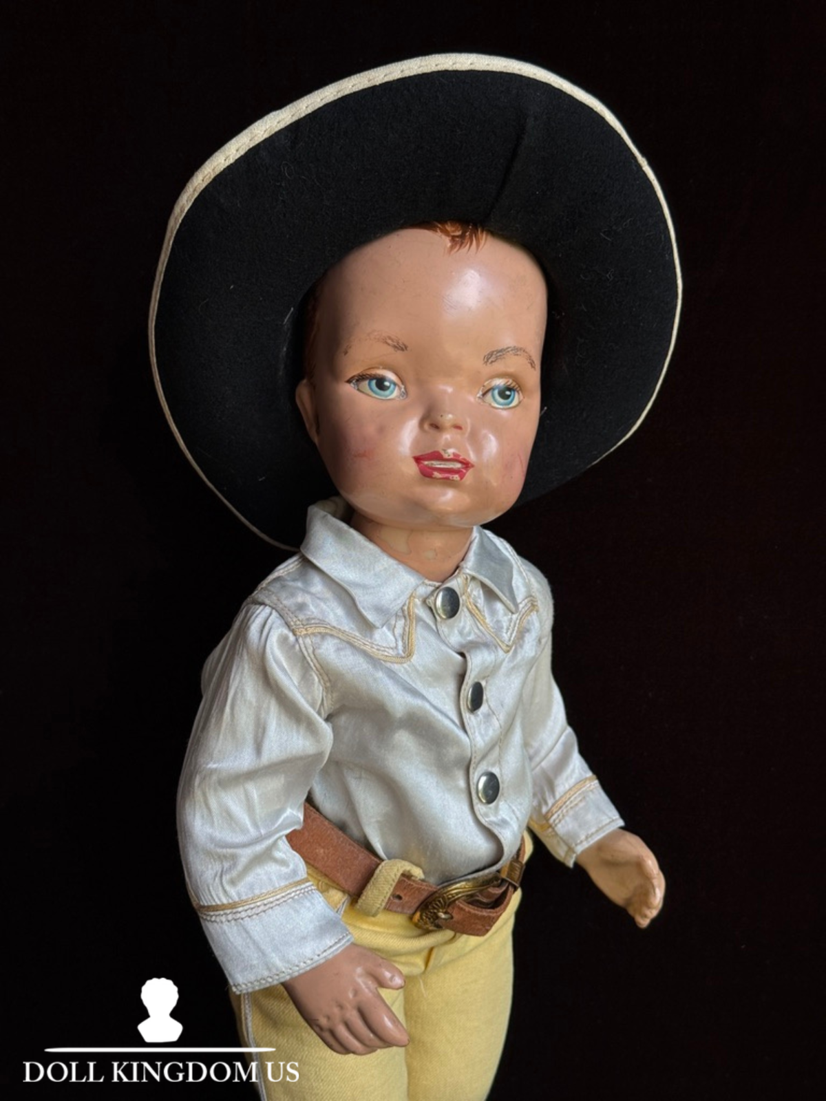 Very Rare Vintage Jerry Lee Gene Autry Cowboy Plastic Doll Original Clothes