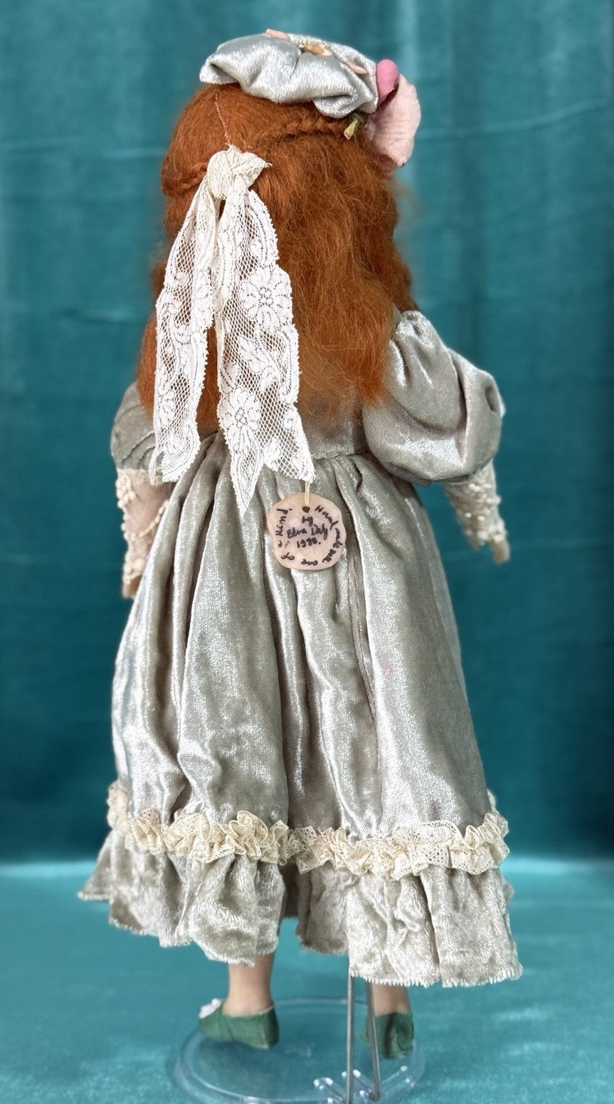 OOAK Collectible Polymer Fimo 15” Doll By Artist Edna Dali 1989