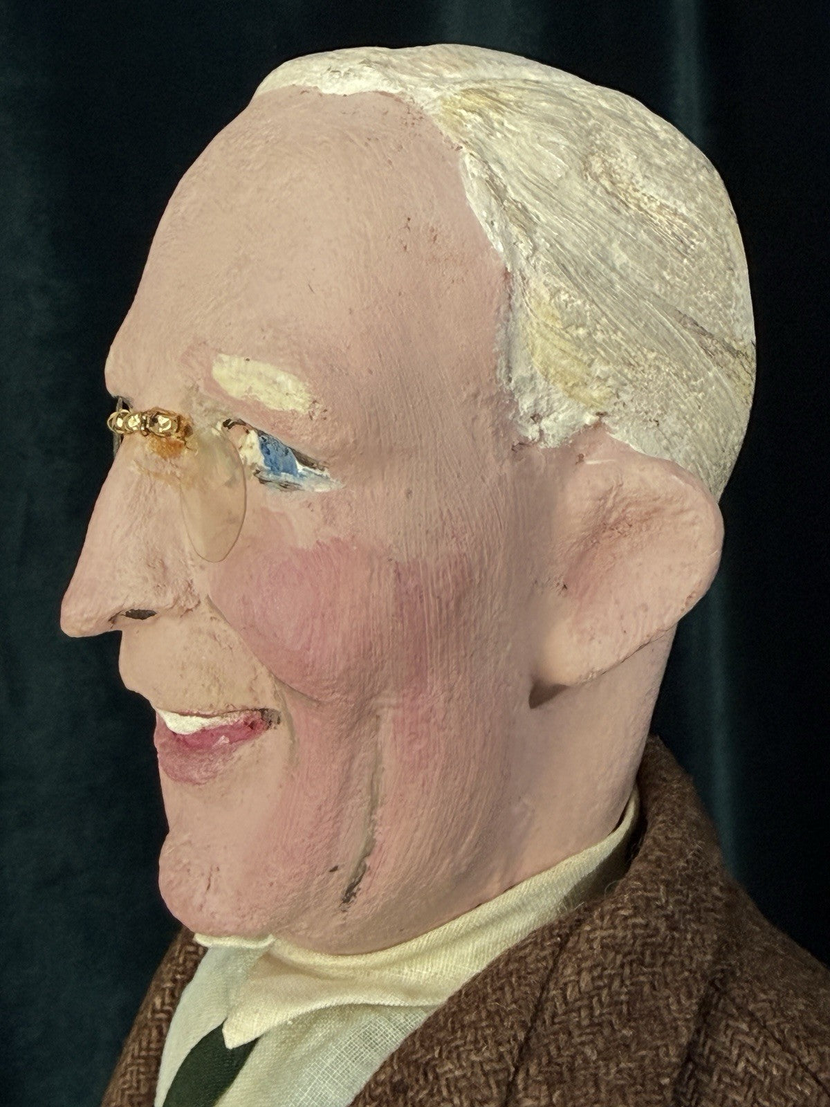 Rare French Portrait Character Earl Warren 26” Stockinette Doll by Bernard Ravca