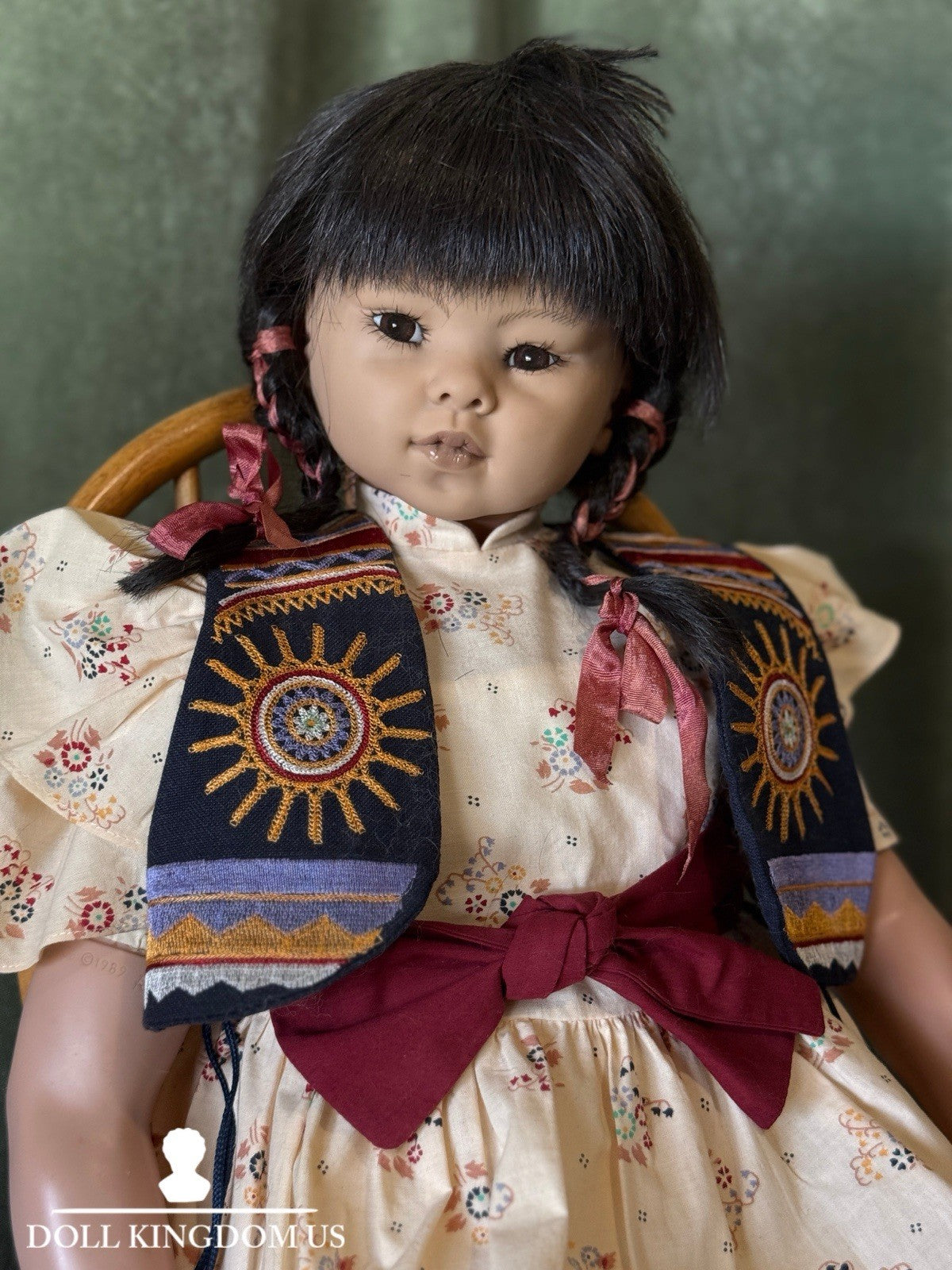 Rotraut Schrott Native American Indian 29” Vinyl Doll “Suzi” GADCO art print/box