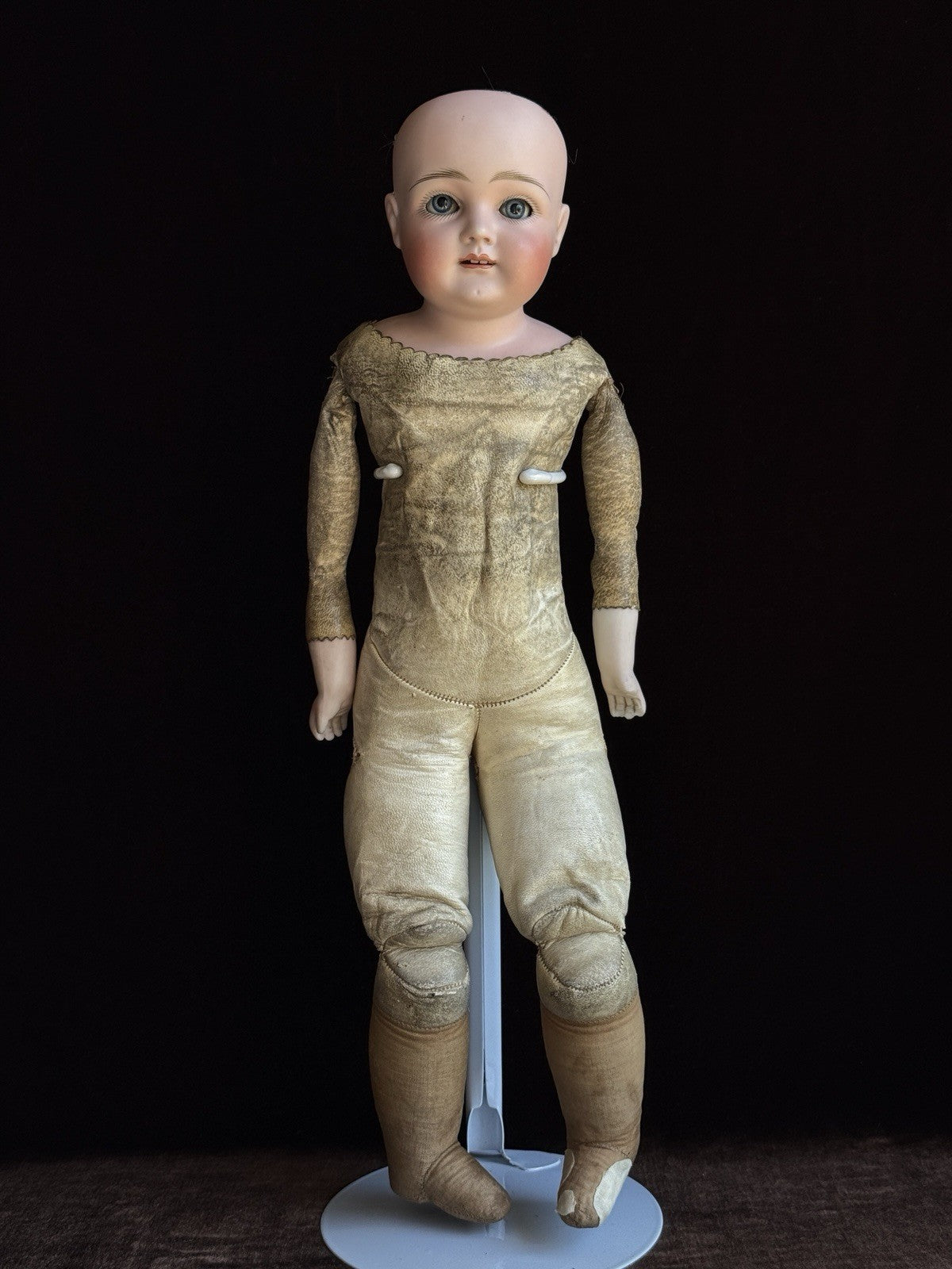 Rare Antique German 18” Early Kestner Square Teeth Bisque Shoulder Head Doll