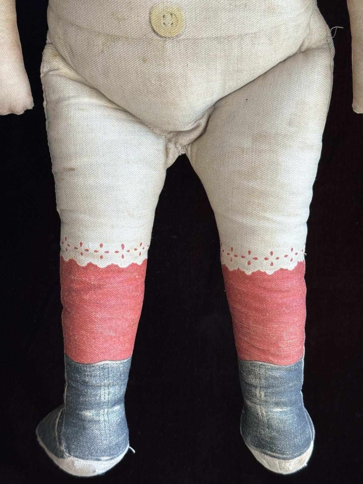 Antique Large 25” Art Fabric Mills Merrie Marie Lithograph Cloth Rag Doll