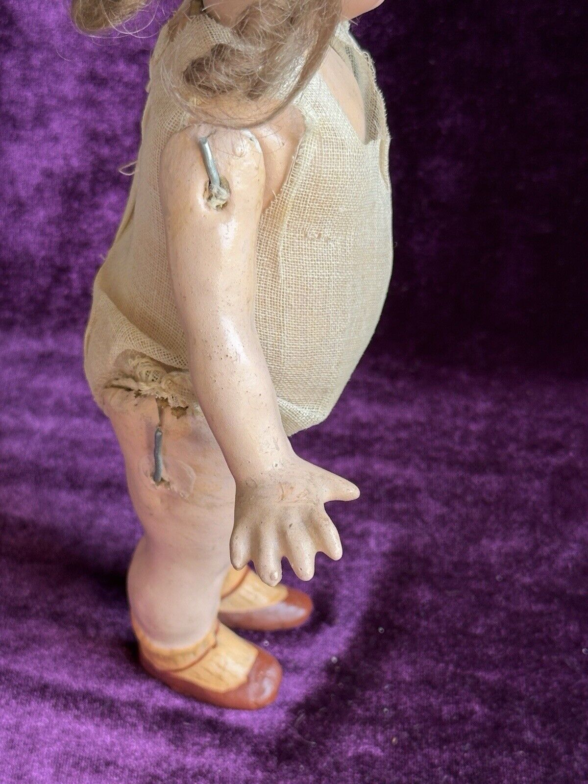 Rare Antique German 9” Gebruder Heubach 8420 Side Glancing Eyes Bisque Doll