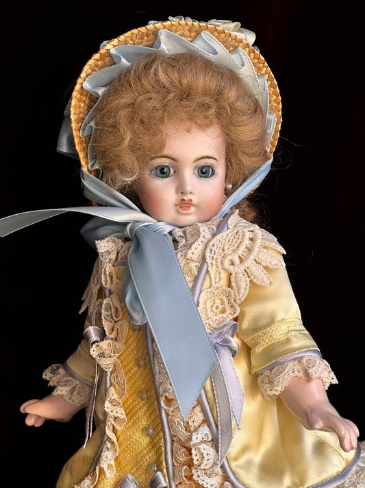 Vintage Porcelain Composition 12.5” Reproduction of Antique French Bru Jne Doll