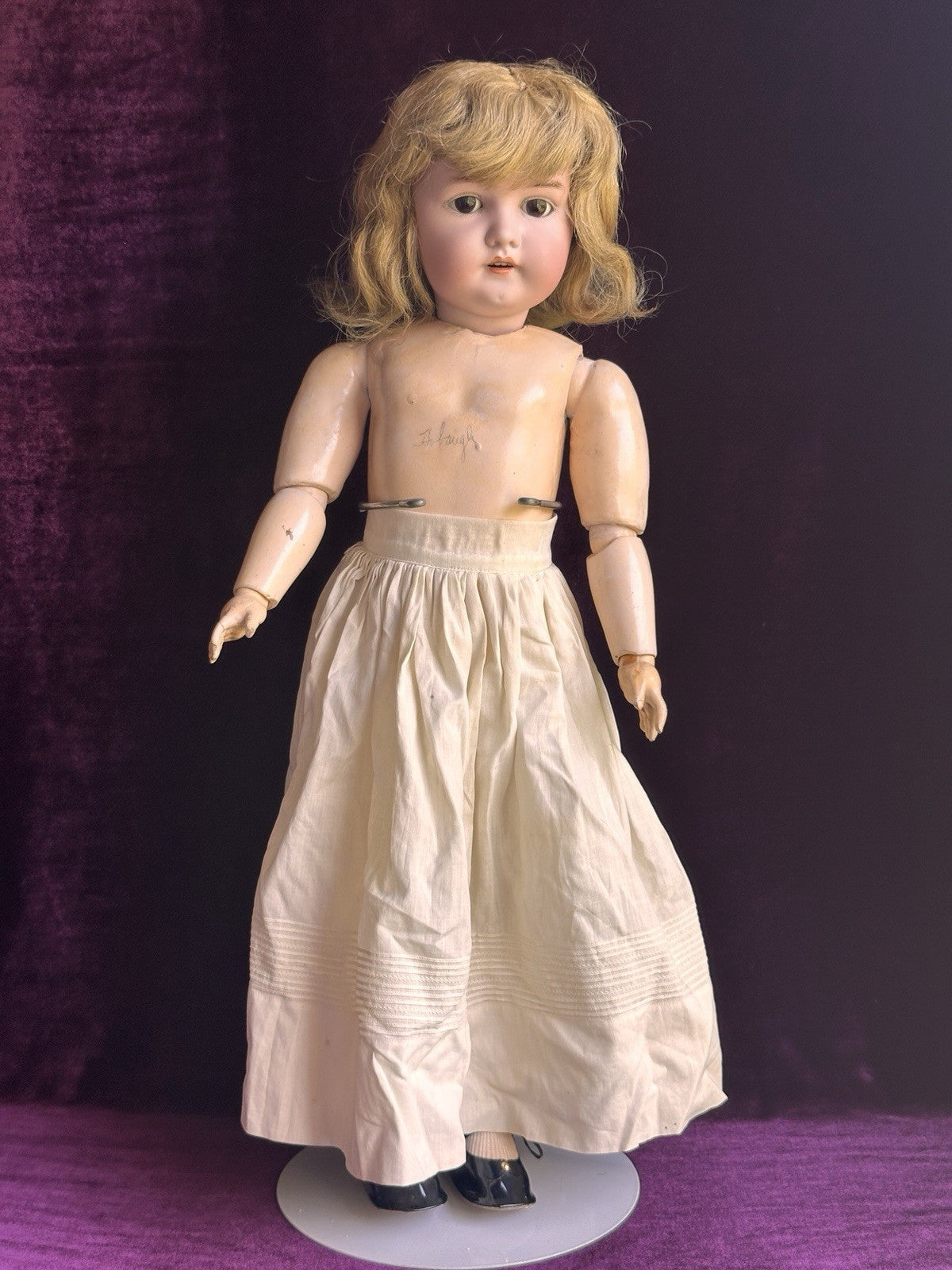 Antique German Armand Marseille 23” Princess Doll Bisque Head Composition Body