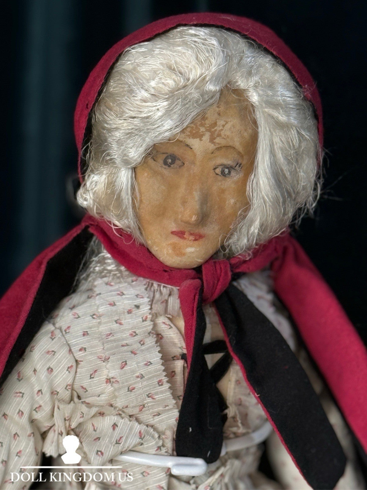 Unidentified Antique (?) Old Lady 26” Cloth/Leather Doll