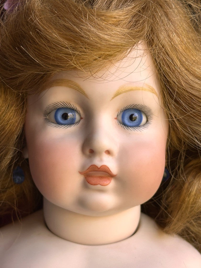 Vintage 1961 Bisque 21” Reproduction of Antique French Bru Circle Dot Doll