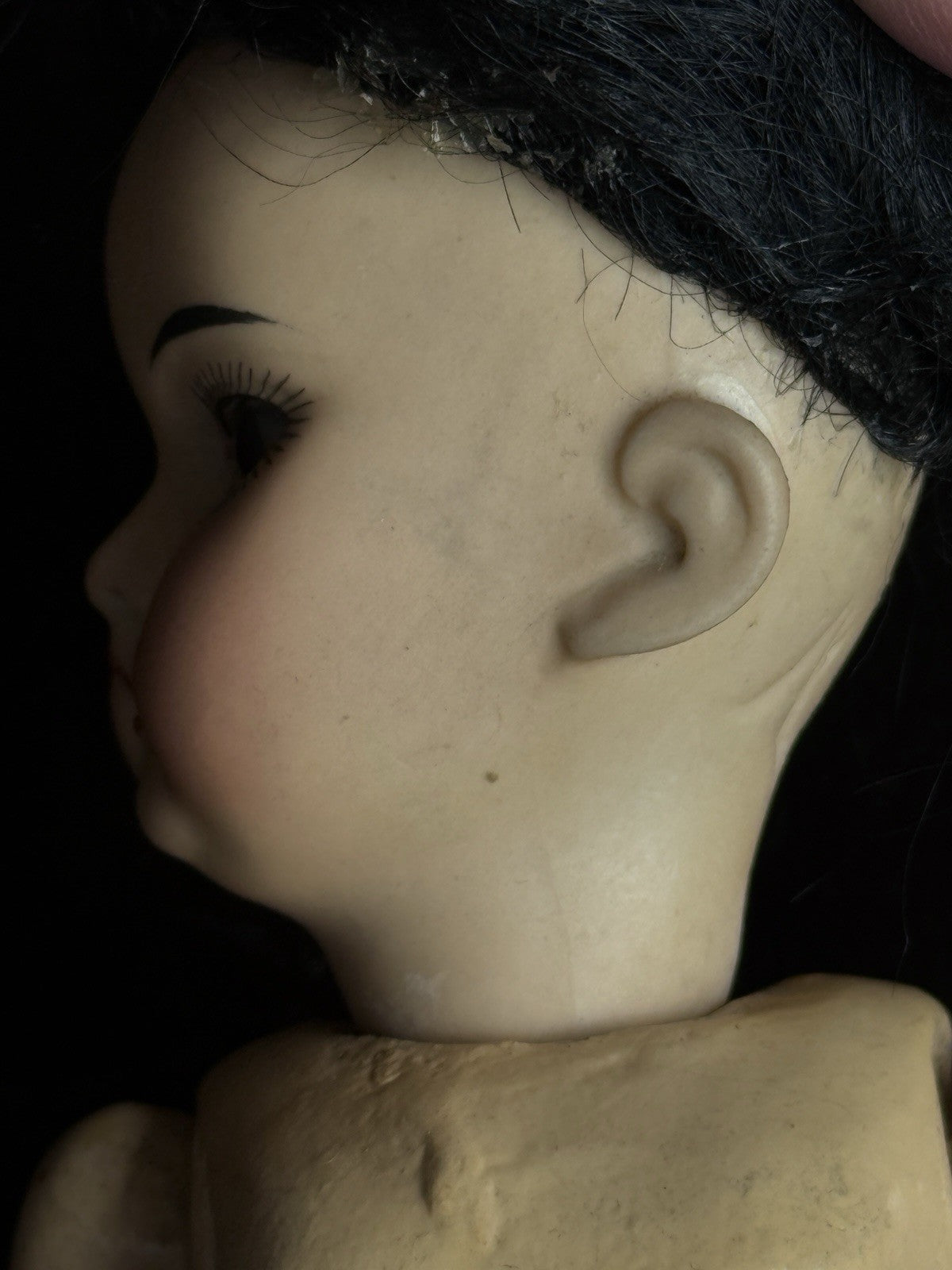 Antique German 8” Armand Marseille Asian Bisque Head Oriental Girl Doll