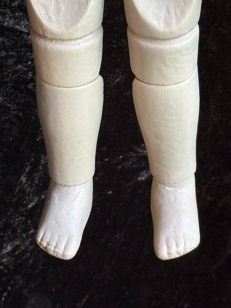 Antique American 15” Schoenhut 101 Wooden Jointed Girl Doll Molded Bow Restored
