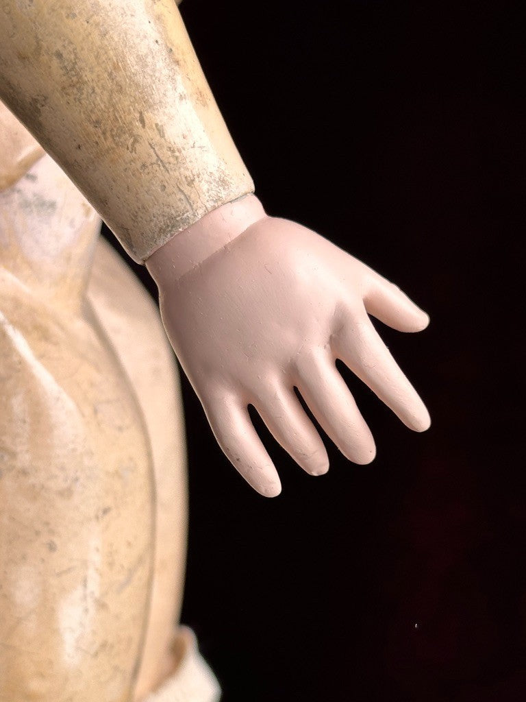 Antique German 25" Franz Schmidt 1295 Bisque Head Boy Doll