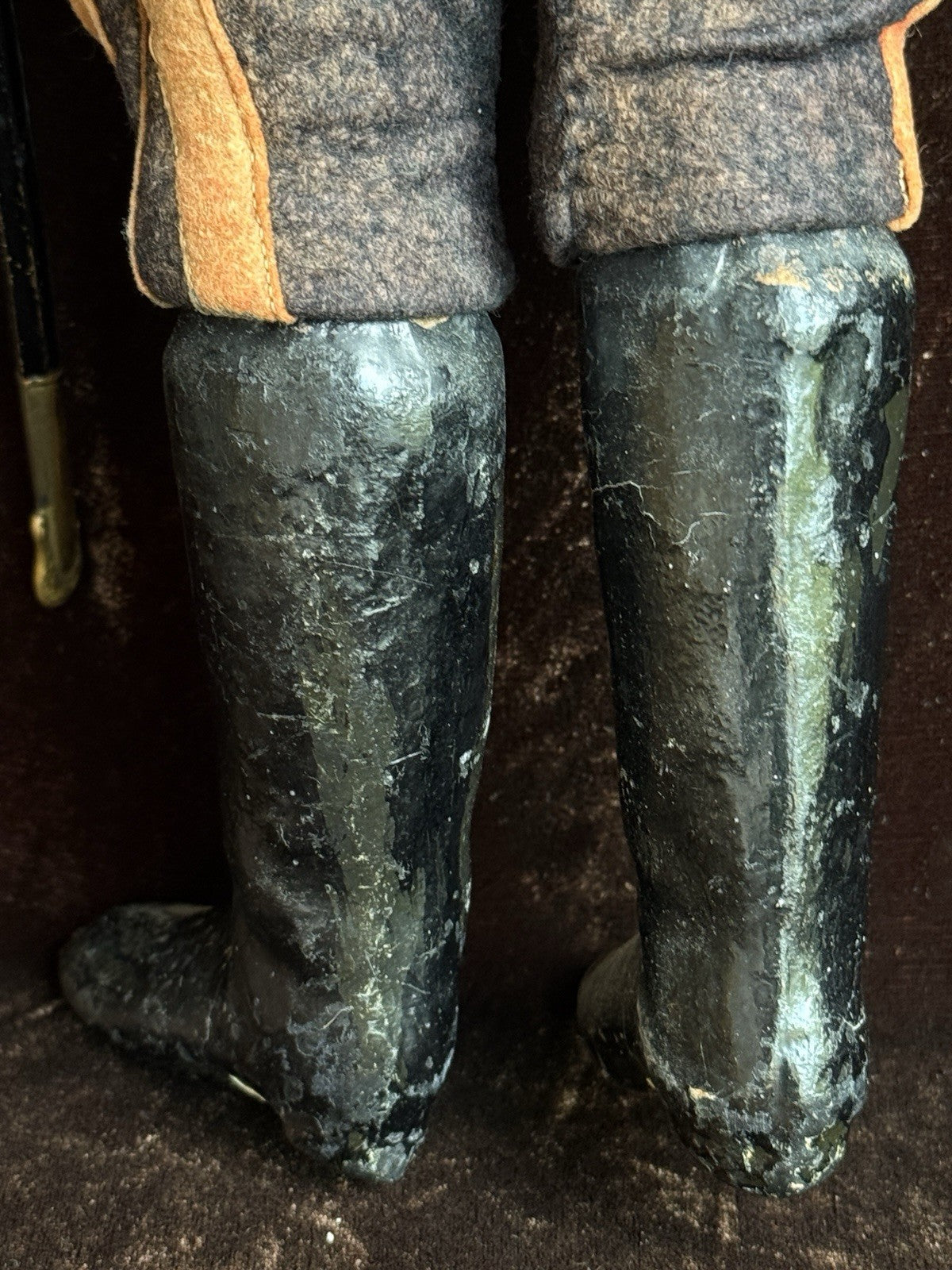 Rare Antique French Soldier 18.5” Papier Mache Composition Character Doll