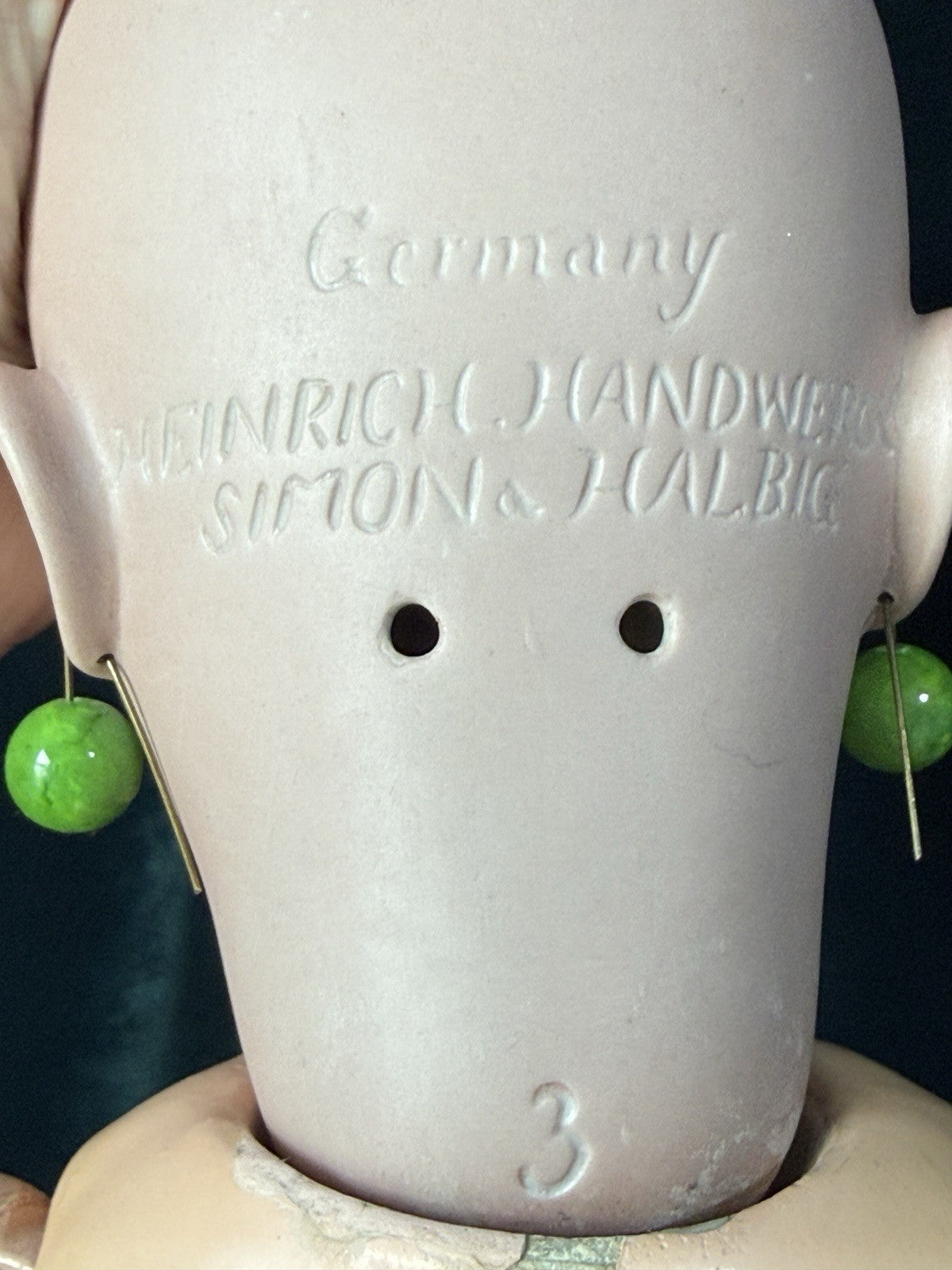 Antique German Simon Halbig Heinrich Handwerck 19” Doll Bisque Head