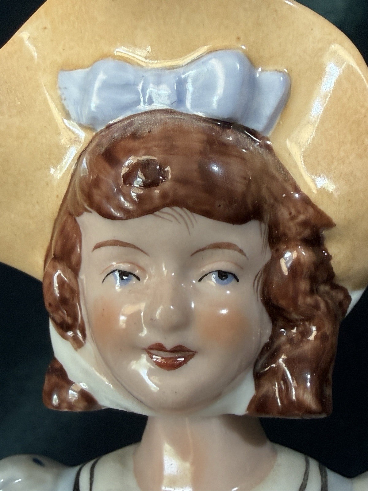 Lot Of 2 Antique Porcelain 8.5” Boy/Girl Nodder Figurines by Albert Stahl