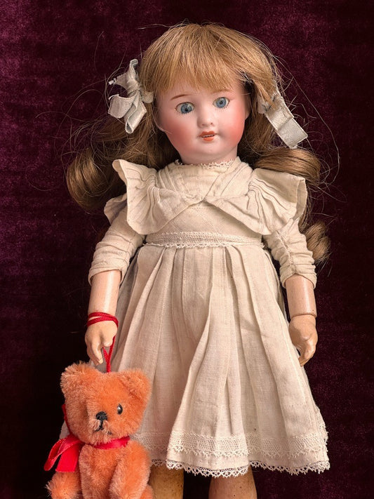 Antique French 10.25” Bleuette SFBJ France 301 Bisque Head Doll