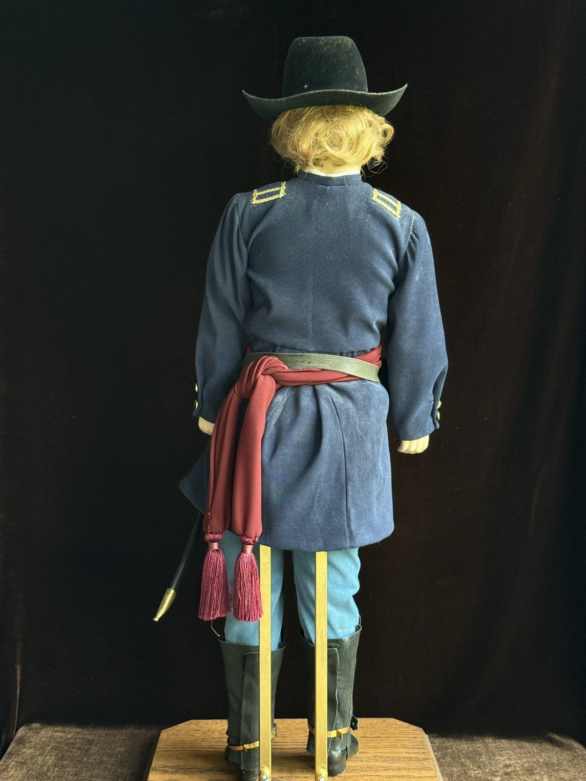 OOAK Large Artist Made Porcelain Military Male Character Doll with Stand