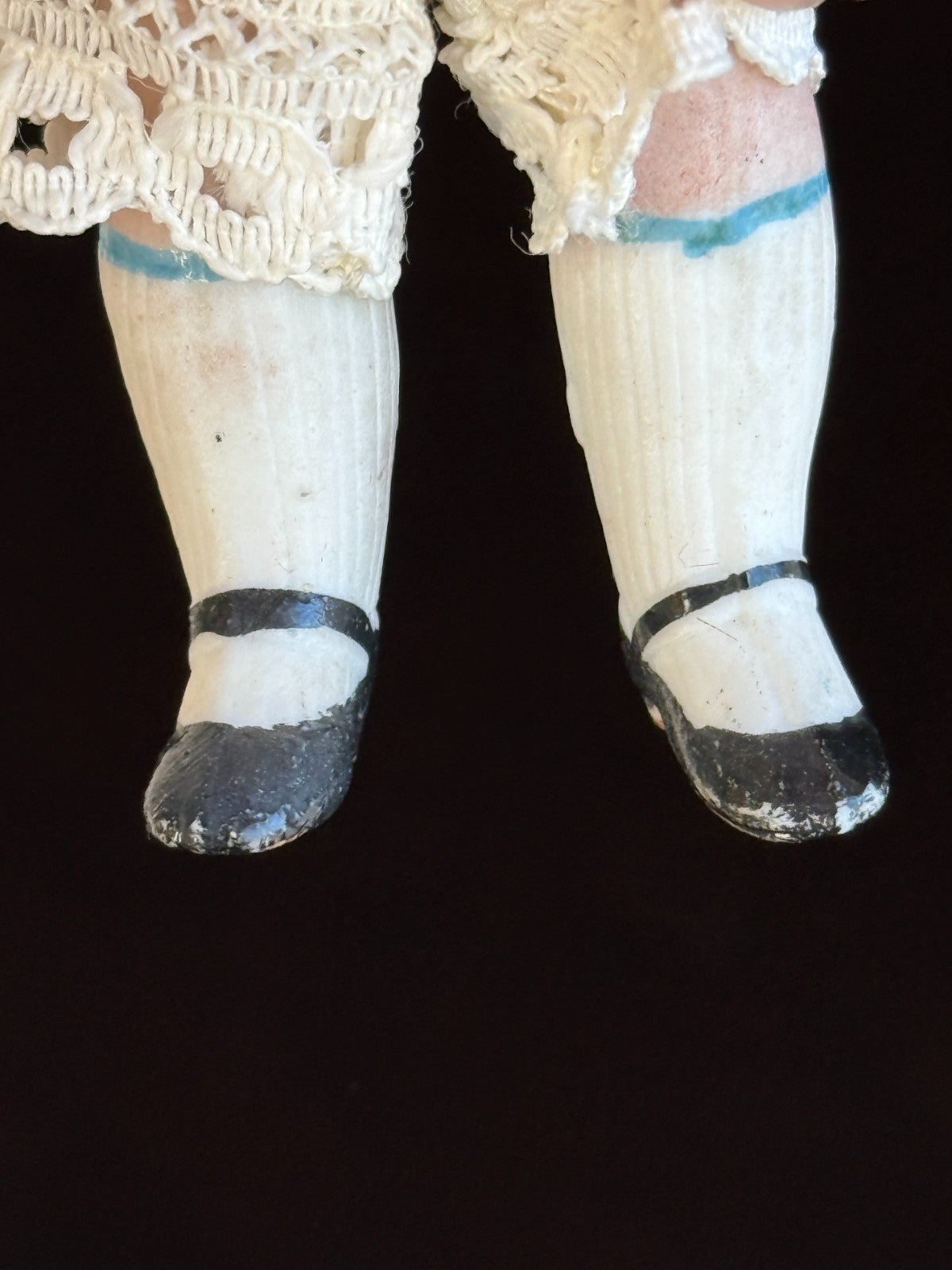 Antique German 4.75” All Bisque Closed Mouth Mignonette Doll