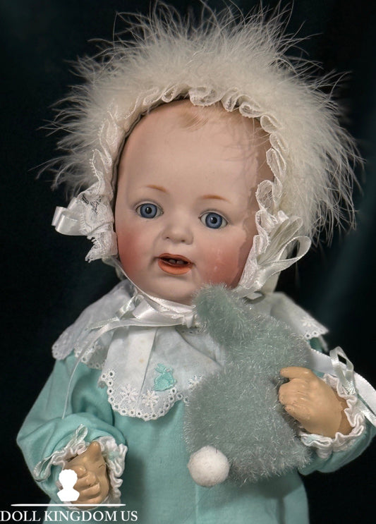 Antique J.D. Kestner German Bisque Character Baby Doll 16" Solid Dome
